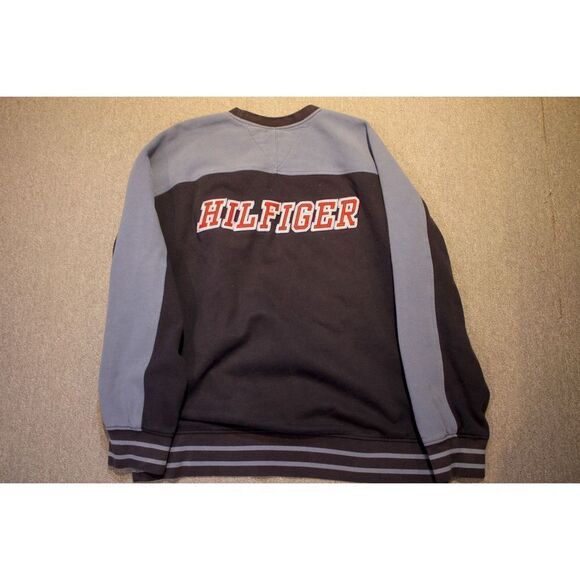 Vintage Tommy Hilfiger Embroidered Letterman Sweatshirt - Navy/Baby Blue/Red - - Picture 4 of 5